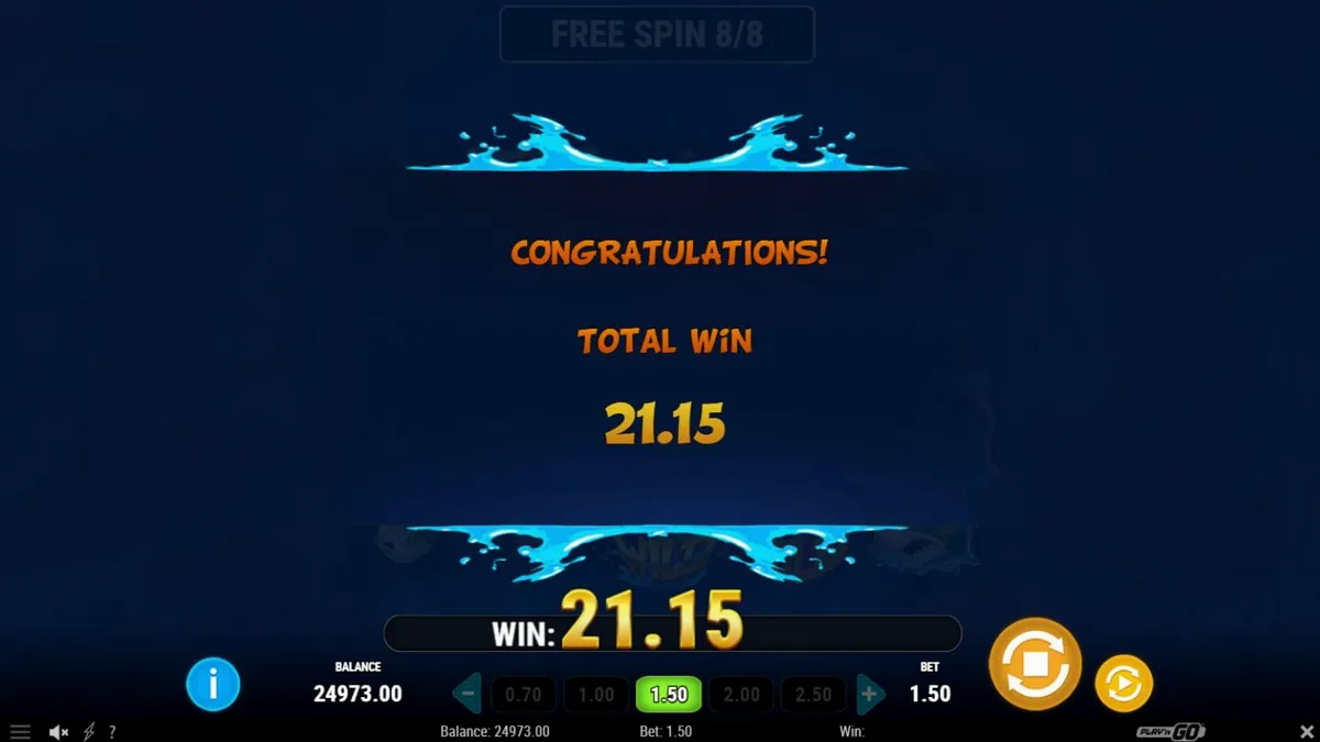 Megadon Triple Threat slot gameplay featuring sharks and deep sea theme