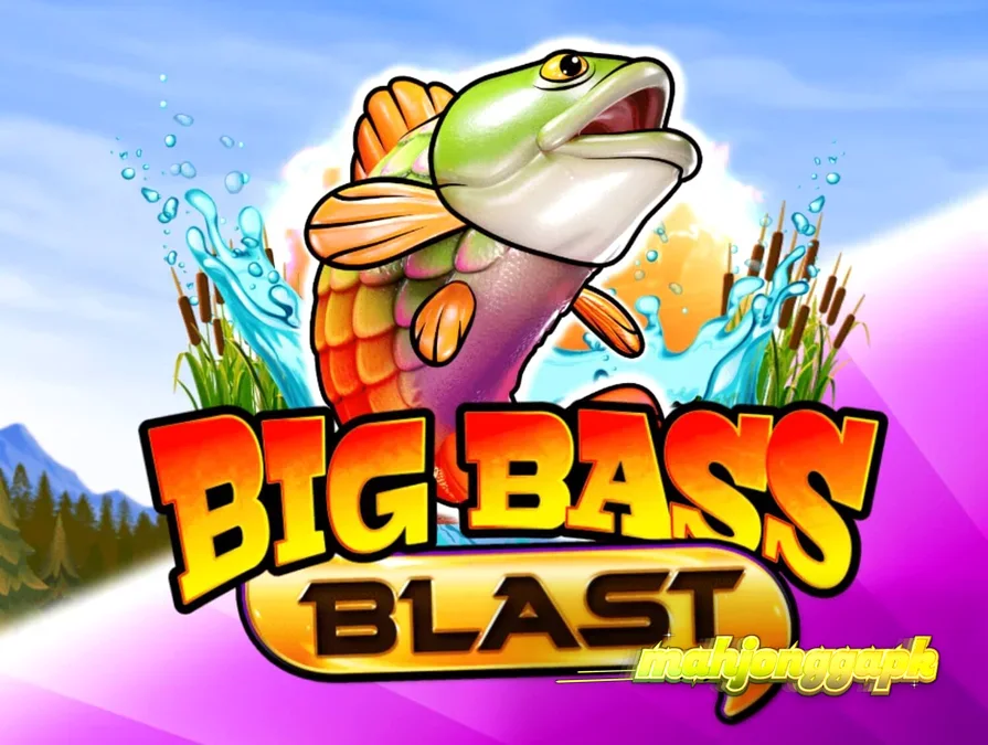 Tampilan visual futuristik dari slot Big Bass Blast dengan elemen listrik dan tema memancing.